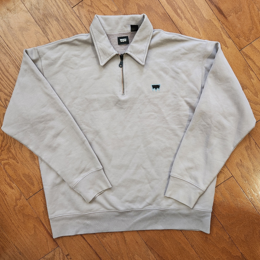 Levi's Skate Quarter Zip Fleece Pullover Gray Men's Large